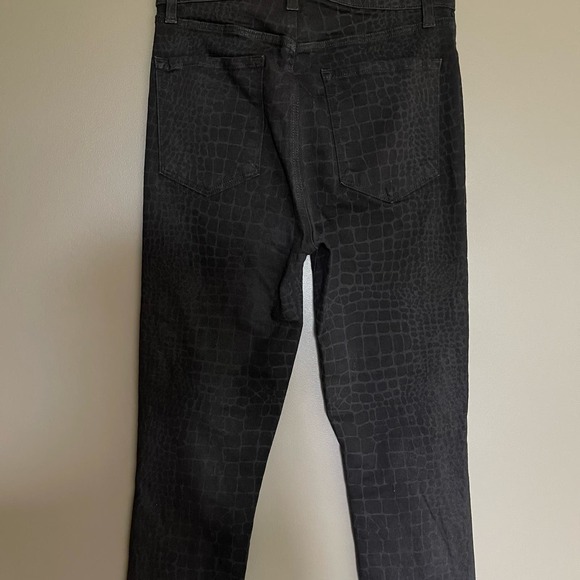 J Brand Leenah High Rise Skinny Ankle Jeans Size 28 Caiman Python Print Black - Picture 11 of 16